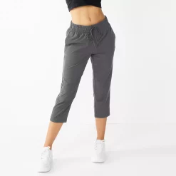 Women's Tek Gear® Woven Straight-Leg Capris -Teks Gear Clothing Shop 5257936 Charcoal