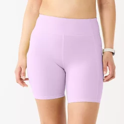 Women's Tek Gear® 7-in. Brushed High-Waisted Bike Shorts -Teks Gear Clothing Shop 5259745 Little Lavendar