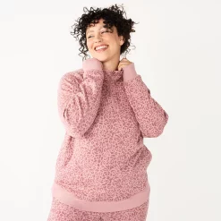 Women's Tek Gear® Quarter-Zip Ultrasoft Fleece Jacket -Teks Gear Clothing Shop 5521867 Rose Leopard