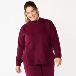 Plus Size Tek Gear® Ultrasoft Fleece Mockneck Sweatshirt 18 Plus Size Tek Gear® Ultrasoft Fleece Mockneck Sweatshirt -Teks Gear Clothing Shop 5540359 Night Sangria