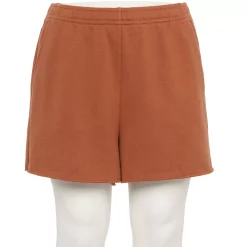 Plus Size Tek Gear® Ultrasoft Fleece Raw-Hem Shorts -Teks Gear Clothing Shop 5540831 Cinnamon Coffee