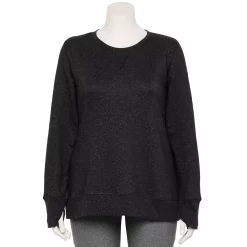 Plus Size Tek Gear® Ultrasoft Fleece Sweatshirt -Teks Gear Clothing Shop 5542897 Black White