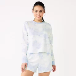 Women's Tek Gear® Ultrasoft Fleece Easy Crop Sweatshirt -Teks Gear Clothing Shop 5543908 Purple Dye Effect