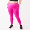 Plus Size Tek Gear® Ribbed Panel High-Waisted 7/8 Leggings -Teks Gear Clothing Shop 5553999 Fuchsia