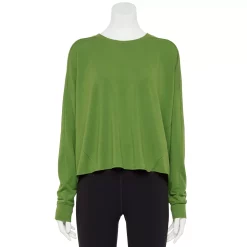 Women's Tek Gear® Easy French Terry Raw-Seam Tee -Teks Gear Clothing Shop 5562562 Pesto Olve