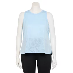 Plus Size Tek Gear® Crop Tank -Teks Gear Clothing Shop 5566918 Blue Burnout