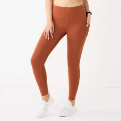 Petite Tek Gear® Ultrastretch High-Waisted 7/8 Leggings with Side Pockets -Teks Gear Clothing Shop 5567569 Cinnamon Coffee