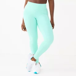 Petite Tek Gear® Ultrastretch High-Waisted 7/8 Leggings with Side Pockets -Teks Gear Clothing Shop 5567569 Shy Green