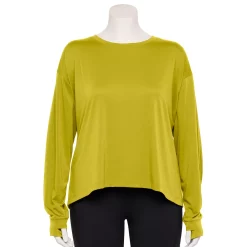 Plus Size Tek Gear® Crewneck Crop Tee -Teks Gear Clothing Shop 5567897 Lime Verbena