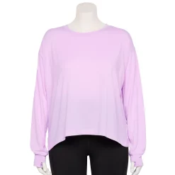 Plus Size Tek Gear® Crewneck Crop Tee -Teks Gear Clothing Shop 5567897 Little Lavender
