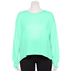 Plus Size Tek Gear® Crewneck Crop Tee -Teks Gear Clothing Shop 5567897 Shy Green