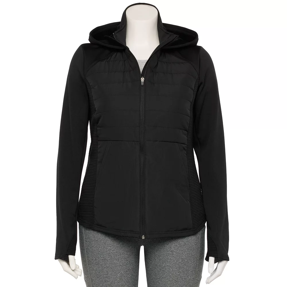 Plus Size Tek Gear® Hooded Mixed-Media Jacket 4 Plus Size Tek Gear® Hooded Mixed-Media Jacket - Image 2