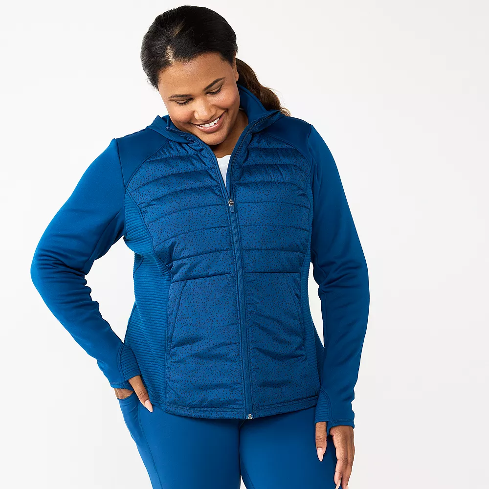 Plus Size Tek Gear® Hooded Mixed-Media Jacket 7 Plus Size Tek Gear® Hooded Mixed-Media Jacket - Image 5
