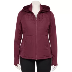 Plus Size Tek Gear® Hooded Mixed-Media Jacket 14 Plus Size Tek Gear® Hooded Mixed-Media Jacket -Teks Gear Clothing Shop 5567937 Night Sangria