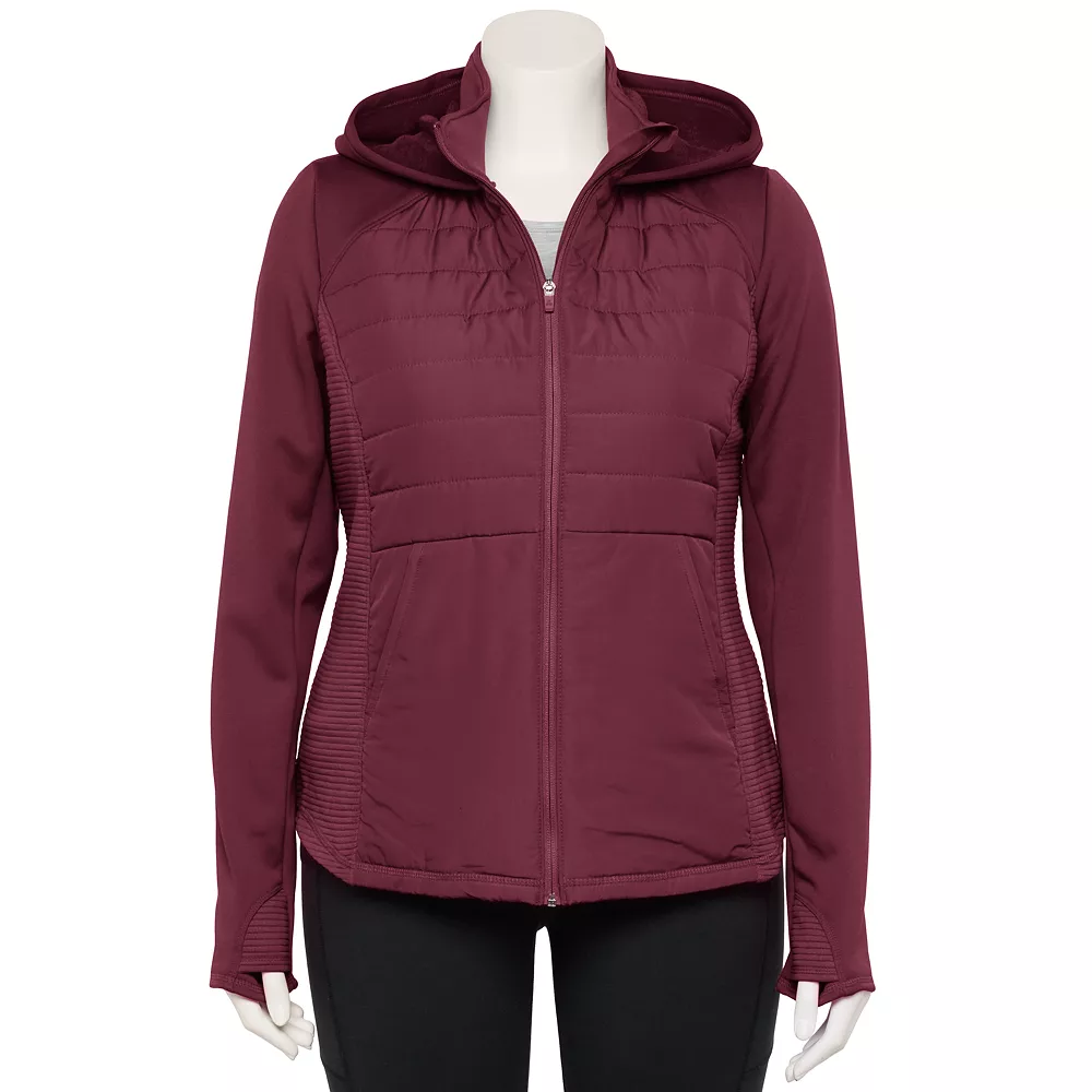 Plus Size Tek Gear® Hooded Mixed-Media Jacket 5 Plus Size Tek Gear® Hooded Mixed-Media Jacket - Image 3