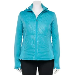 Plus Size Tek Gear® Hooded Mixed-Media Jacket 17 Plus Size Tek Gear® Hooded Mixed-Media Jacket -Teks Gear Clothing Shop 5567937 Teal Embossed Warped