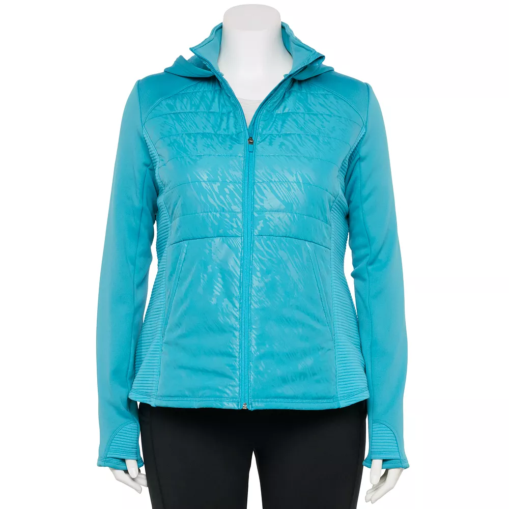 Plus Size Tek Gear® Hooded Mixed-Media Jacket 8 Plus Size Tek Gear® Hooded Mixed-Media Jacket - Image 6