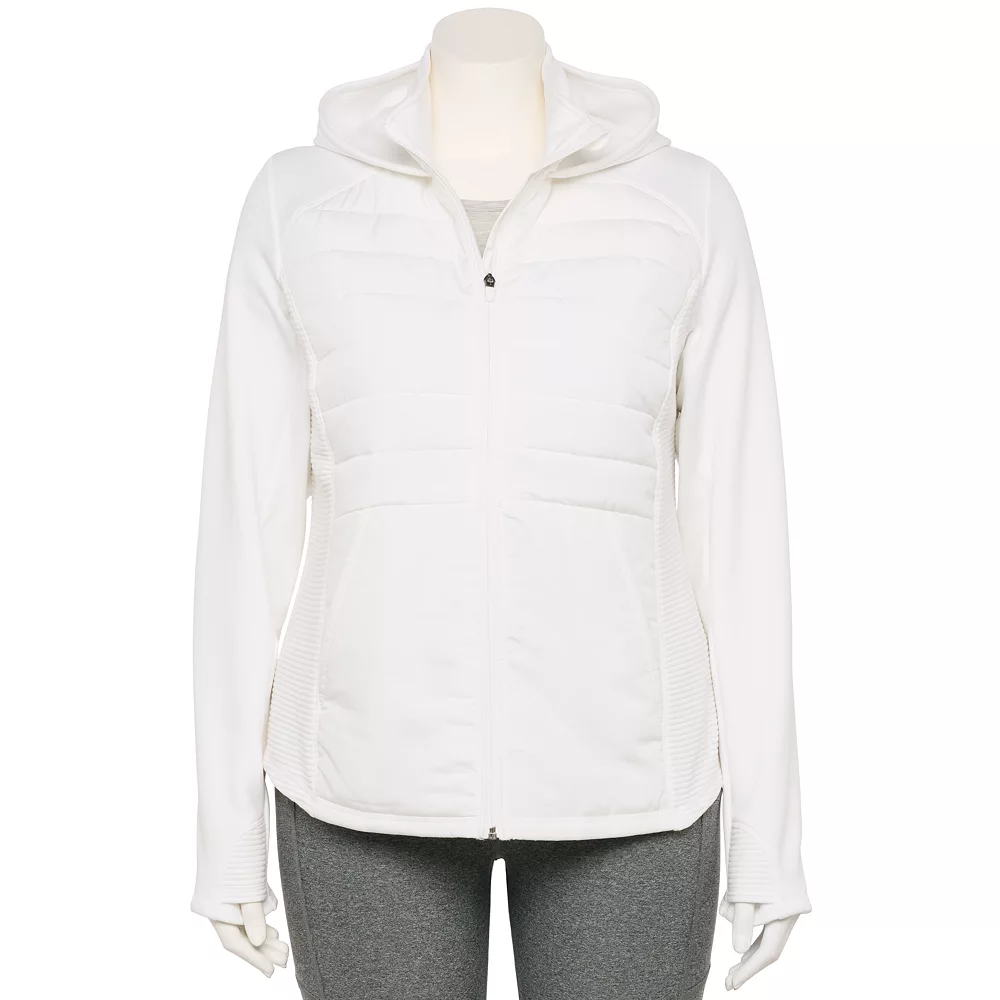 Plus Size Tek Gear® Hooded Mixed-Media Jacket 3 Plus Size Tek Gear® Hooded Mixed-Media Jacket