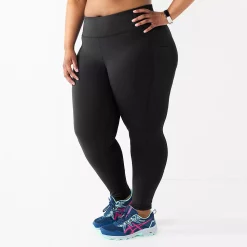Plus Size Tek Gear® Core High-Waisted Side Pocket 7/8 Leggings -Teks Gear Clothing Shop 5568006 Black
