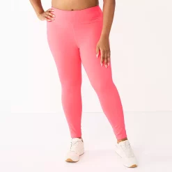 Plus Size Tek Gear® Core High-Waisted Side Pocket 7/8 Leggings -Teks Gear Clothing Shop 5568006 Fanatic Pink