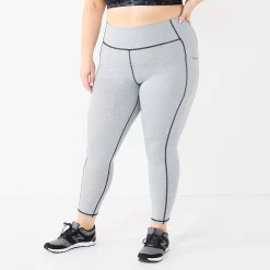 Plus Size Tek Gear® Core High-Waisted Side Pocket 7/8 Leggings -Teks Gear Clothing Shop 5568006 Gray