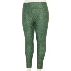 Plus Size Tek Gear® Core High-Waisted Side Pocket 7/8 Leggings -Teks Gear Clothing Shop 5568006 Green Leopard