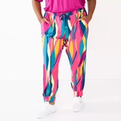 Plus Size Tek Gear® Zipper-Hem Woven Track Pants -Teks Gear Clothing Shop 5636707 Pink Abstract