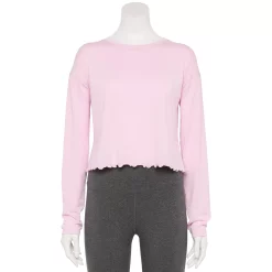 Women's Tek Gear® Lettuce-Edge Cross-Back Top 13 Women's Tek Gear® Lettuce-Edge Cross-Back Top -Teks Gear Clothing Shop 5653063 Adoring Lilac