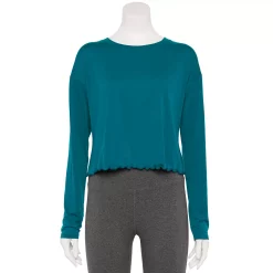 Women's Tek Gear® Lettuce-Edge Cross-Back Top 14 Women's Tek Gear® Lettuce-Edge Cross-Back Top -Teks Gear Clothing Shop 5653063 Night Life Teal