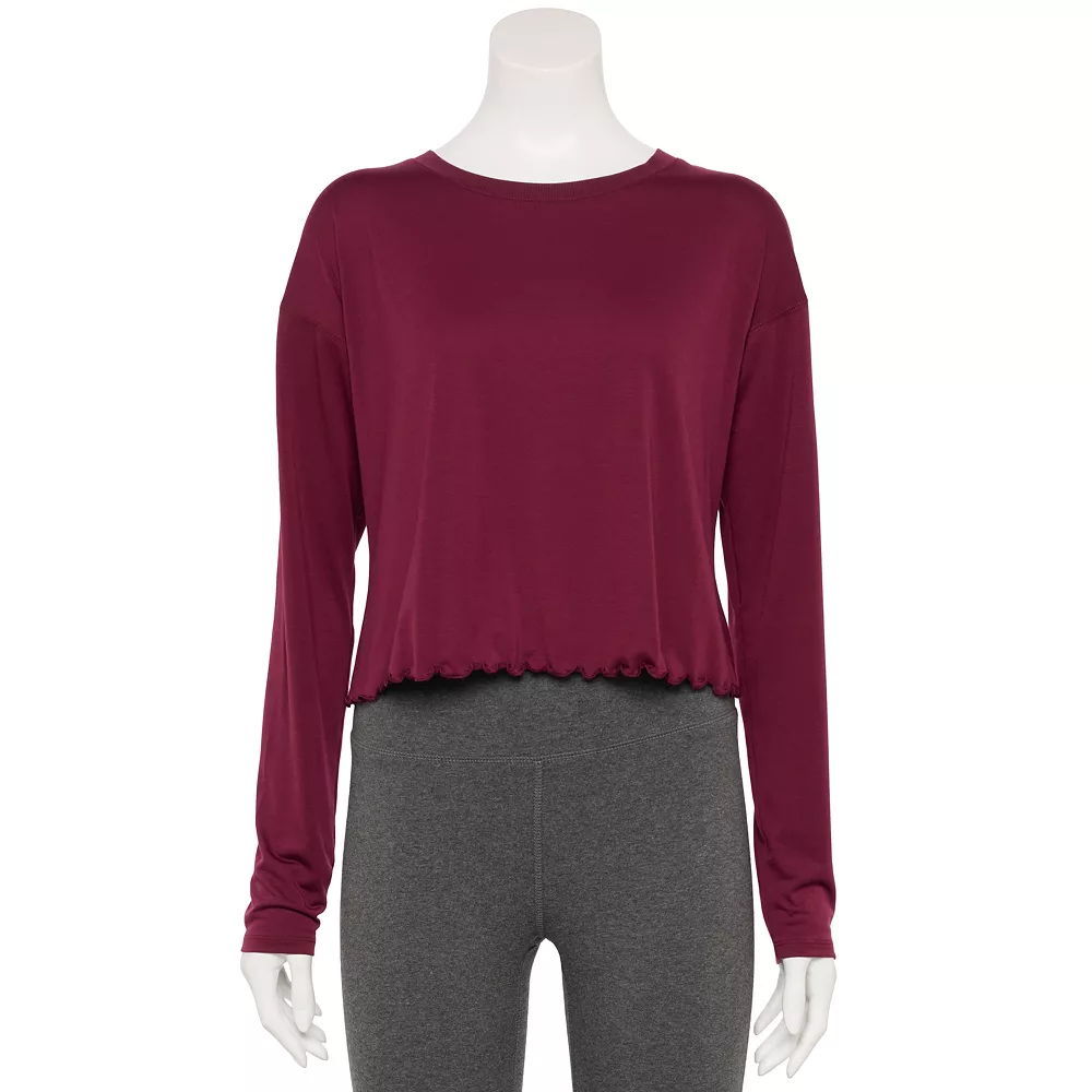 Women's Tek Gear® Lettuce-Edge Cross-Back Top 3 Women's Tek Gear® Lettuce-Edge Cross-Back Top