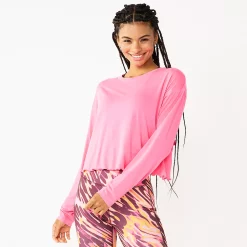 Women's Tek Gear® Lettuce-Edge Cross-Back Top 11 Women's Tek Gear® Lettuce-Edge Cross-Back Top -Teks Gear Clothing Shop 5653063 Pink Bloom