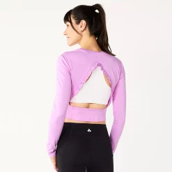 Women's Tek Gear® Ruffle Cutout Crop Tee -Teks Gear Clothing Shop 5653472 ALT