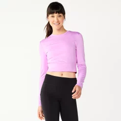 Women's Tek Gear® Ruffle Cutout Crop Tee -Teks Gear Clothing Shop 5653472 Little Lavender