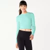 Women's Tek Gear® Ruffle Cutout Crop Tee -Teks Gear Clothing Shop 5653472 Shy Green