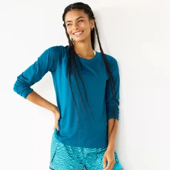 Petite Tek Gear® Performance Long Sleeve Tee 11 Petite Tek Gear® Performance Long Sleeve Tee -Teks Gear Clothing Shop 5653520 Night Life Teal