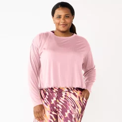 Plus Size Tek Gear® Lettuce-Edge Cross-Back Top