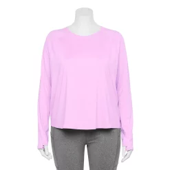 Plus Size Tek Gear® Performance Long Sleeve Tee -Teks Gear Clothing Shop 5656046 Little Lavender