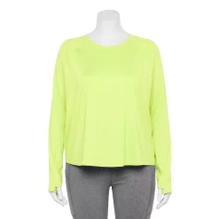 Plus Size Tek Gear® Performance Long Sleeve Tee -Teks Gear Clothing Shop 5656046 Real Lemon