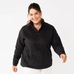 Plus Size Tek GearĀ® Microfleece Quarter-Zip Top