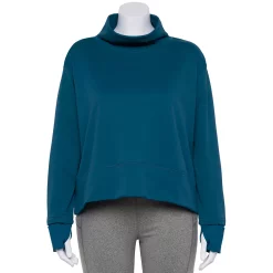 Plus Size Tek Gear® Run Mockneck Long Sleeve Top -Teks Gear Clothing Shop 5656848 Blue Crayon