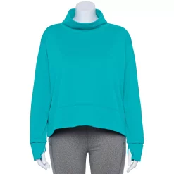 Plus Size Tek Gear® Run Mockneck Long Sleeve Top -Teks Gear Clothing Shop 5656848 Tremendous Teal