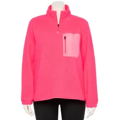 Women's Tek Gear® 1/4-Zip Sherpa Top -Teks Gear Clothing Shop 5656952 Fanatic Pink