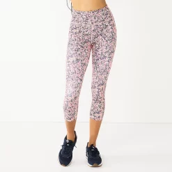 Women's Tek Gear® Ultrastretch Pocket High-Waisted Capri Leggings -Teks Gear Clothing Shop 5660787 Coral Ditsy Floral