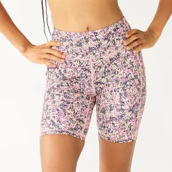 Women's Tek Gear® Ultrastretch 7-in. Bike Shorts -Teks Gear Clothing Shop 5660896 Coral Ditsy Floral