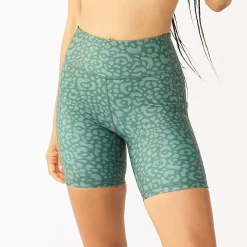 Women's Tek Gear® Ultrastretch 7-in. Bike Shorts -Teks Gear Clothing Shop 5660896 Green Leopard