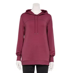 Women's Tek Gear® French Terry Hooded Tunic -Teks Gear Clothing Shop 5662058 Night Sangria