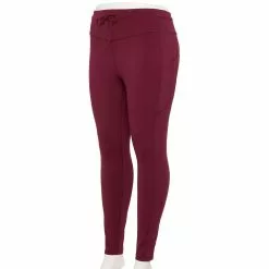 Plus Size Tek Gear® Ultrastretch Drawstring-Waist Leggings -Teks Gear Clothing Shop 5662889 Night Sangria