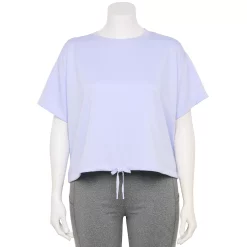 Plus Size Tek Gear® Stretch Fleece Cinched-Waist Top -Teks Gear Clothing Shop 5663601 Ava Lavender
