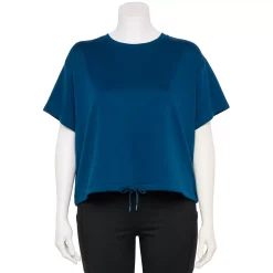 Plus Size Tek Gear® Stretch Fleece Cinched-Waist Top -Teks Gear Clothing Shop 5663601 Blue Crayon
