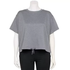 Plus Size Tek Gear® Stretch Fleece Cinched-Waist Top -Teks Gear Clothing Shop 5663601 Smokey Slate